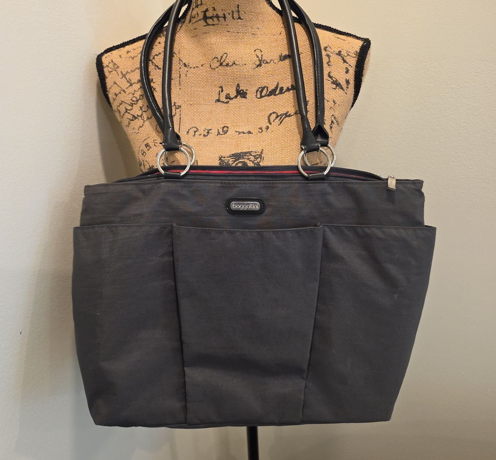Baggallini Grey Handbag or Laptop Tote with Top Handles